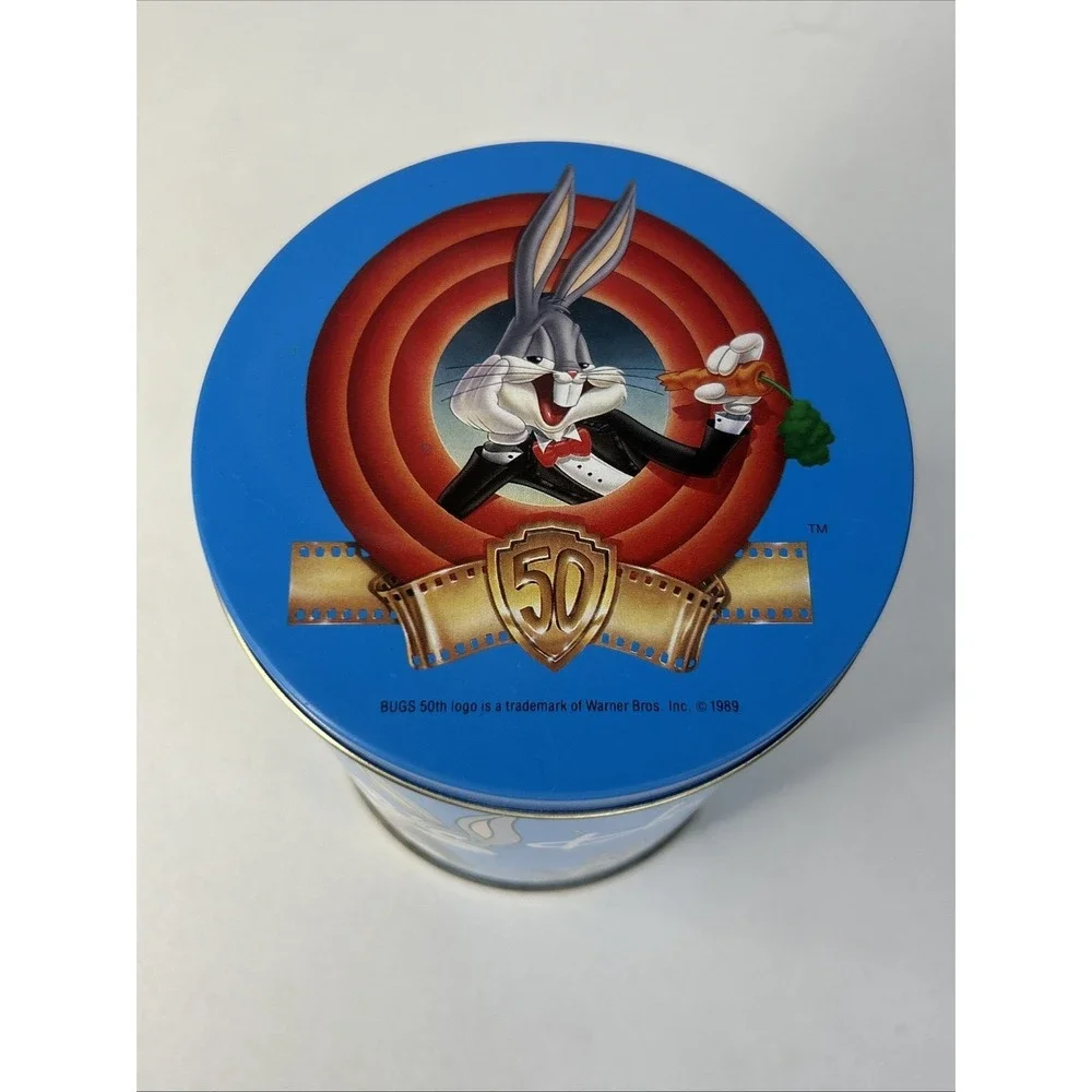 VTG 1989 Bugs Bunny 50th Birthday Tin Looney Tunes Brachs Jelly Bean England EUC